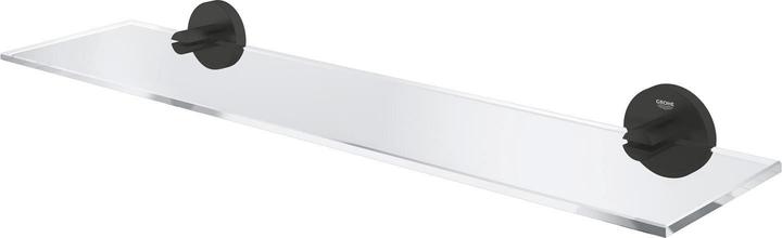 Grohe Start QuickFix Glasablage, Länge 530mm (Bohrabstand 380mm), kleben oder bohren, mattschwarz