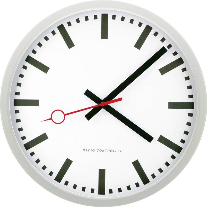 EuroTime 59530-07 Radio-controlled wall clock 35 cm silver Creeping movement (silent) (35 cm)