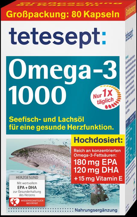 Actual product image Tetesept omega-3 (80 Piece, Capsules, 155 g)