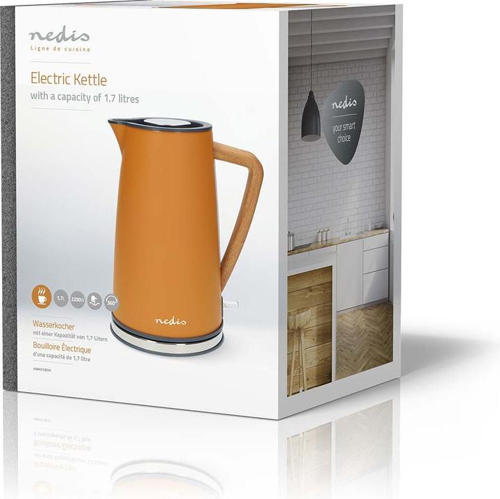 Immagine prodotto Nedis Bollitore | 1,7 l | Soft-Touch | Arancione | Ruota di 360 gradi | Elemento riscaldante nascosto | (1.70 l)