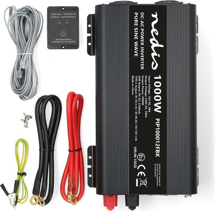 Immagine prodotto Nedis Inverter di potenza Onde sinusoidali pure - Tensione di ingresso: 12 V DC - Connessione uscita