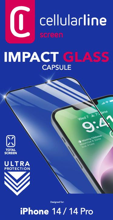 Actual product image Cellularline Antishock Temp Glass (1 Piece, Apple iPhone 14, Apple iPhone 14 Pro)