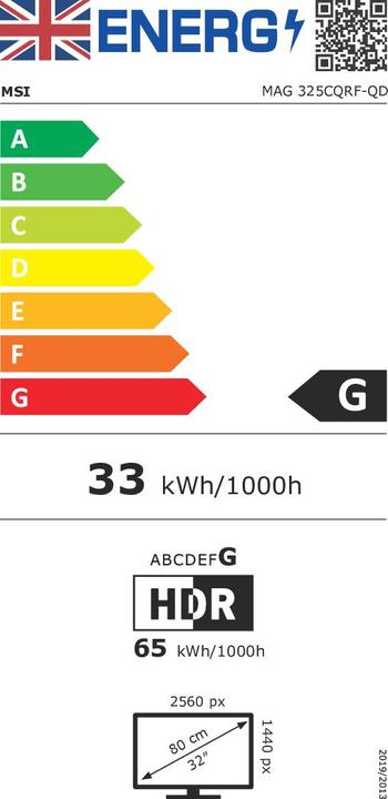 Energie-Label MSI MAG 325CQRF QD (2560 x 1440 Pixel, 31.50")