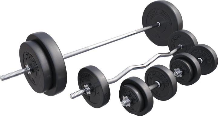 Produktbild Gorilla Sports Langhantelset (4 x 1.25 kg, 4 x 2.5 kg, 2 x 5 kg, 2 x 10 kg, 2 x 15 kg)