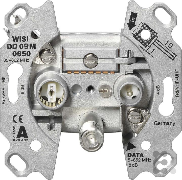 Produktbild WISI Antennendose DD 09M 0650 Multimediadose 9dB Enddose (9 dB, Antennendose)