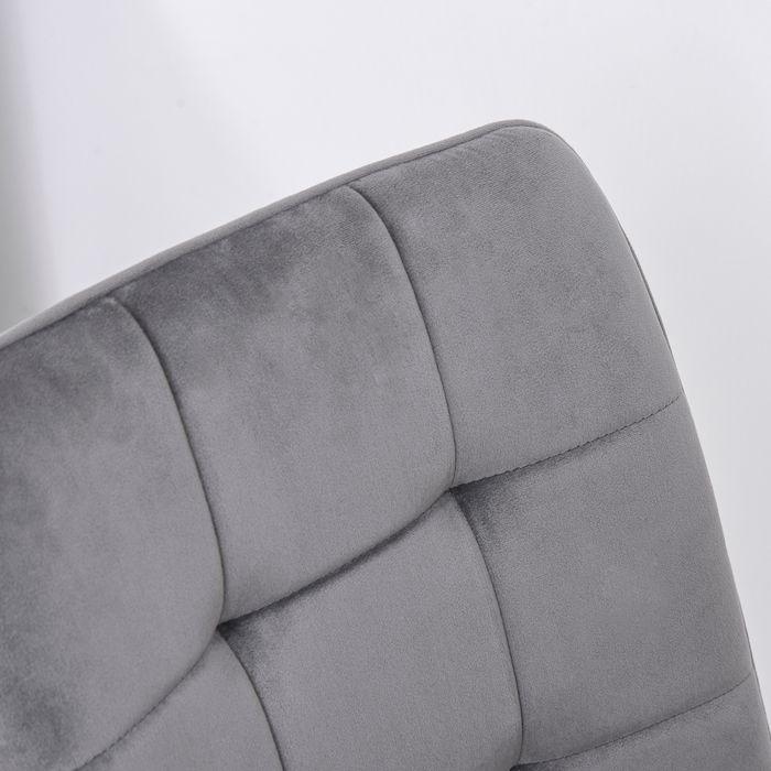 Actual product image Swisshandel24 2er-Set Esszimmerstuhl Polsterstuhl Küchenstuhl Esstisch Schaumstoff Metall Grau+Schwarz 45 x 63 x 9