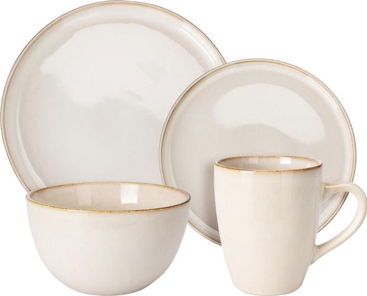 Immagine prodotto Duka Edles Geschirr-Set aus Steingut, 16-teilig, creme-beige (16 Pezzo/i)