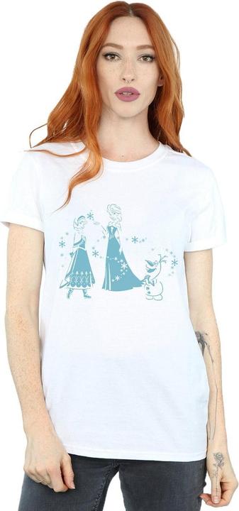 Actual product image Disney Womens/Ladies Frozen Magic Snowflakes Cotton Boyfriend T-Shirt (XXL)