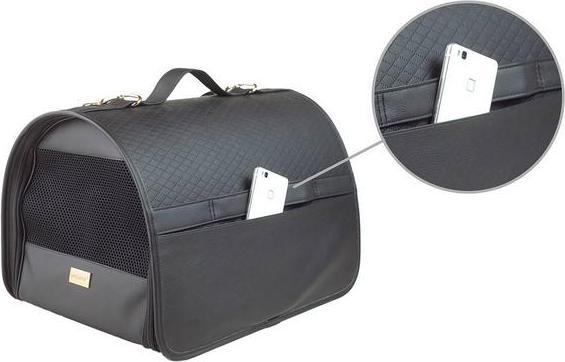 Actual product image amiplay TRANSPORT BOXNEW YORK M 42X26X26CM BLAC (Dog, Foldable, Breathable)