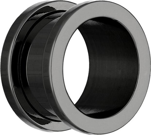 Star Piercing Flesh Tunnel schwarz (ohne Messing, Chirurgenstahl 316L)