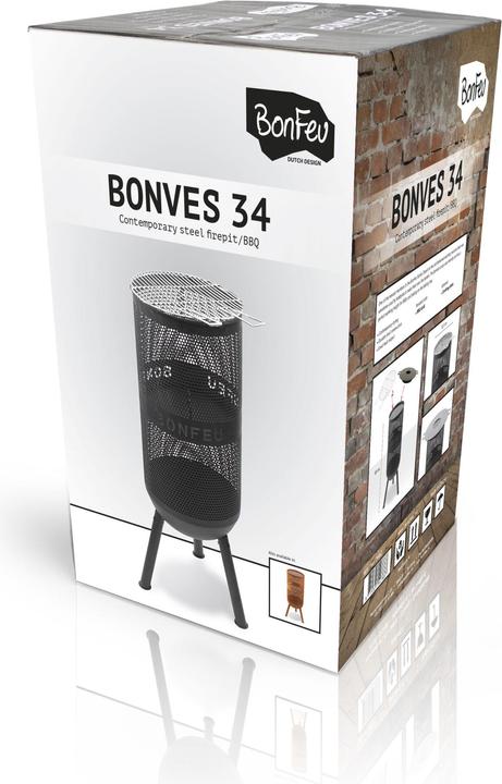 Immagine prodotto Bonfeu BonVes 34 cesto da fuoco nero (34 cm)