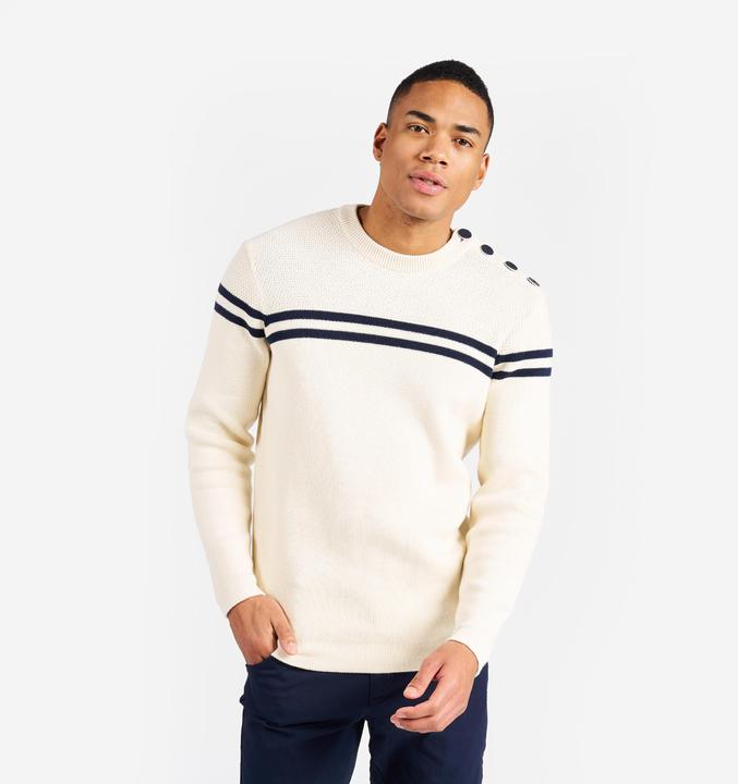 Image du produit Tribord Pull-over voile tricoté homme 100 beige/bleu foncé rayé (XXL)