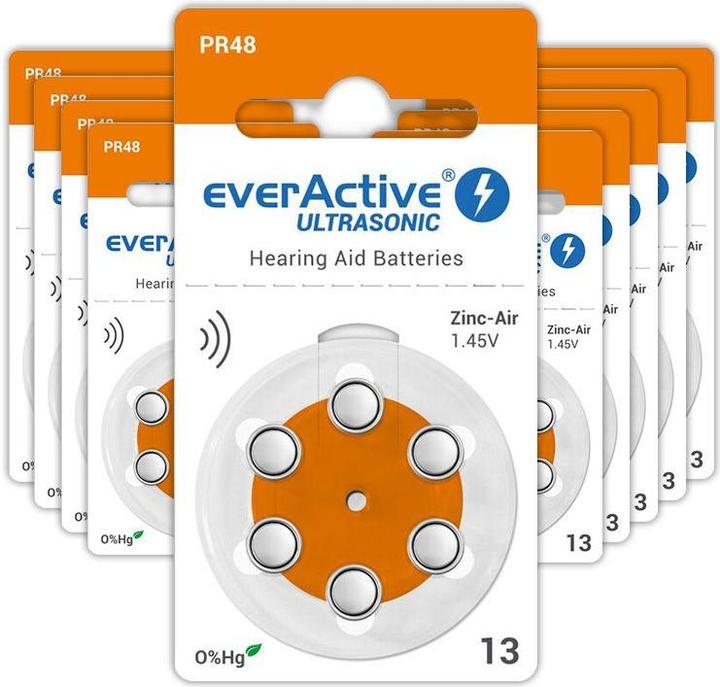 Immagine prodotto Everactive Ultrasuoni 13 - Batterie per apparecchi acustici (60 pz., 13, A13, PR48, LR754)