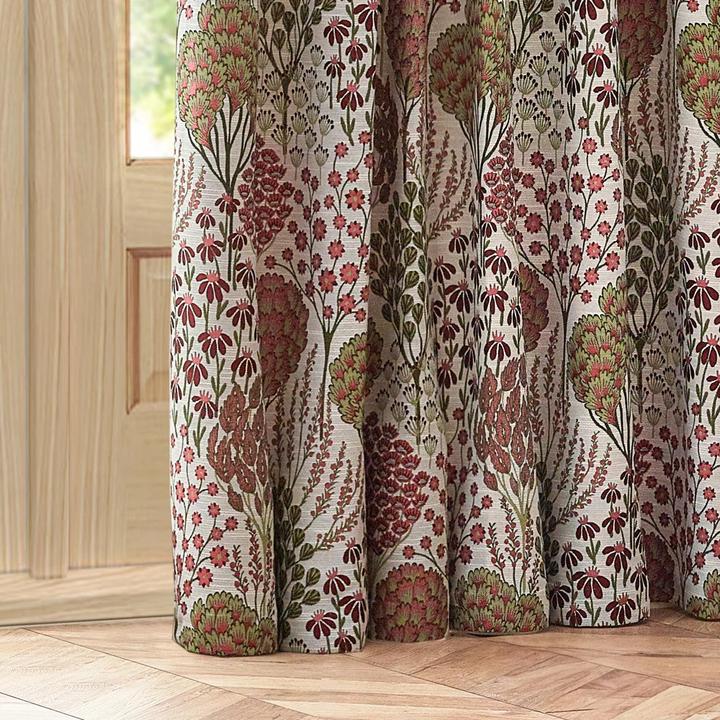Actual product image Wylder Ophelia Jacquard Floral Pencil Pleat Curtains (117 x 137 cm)