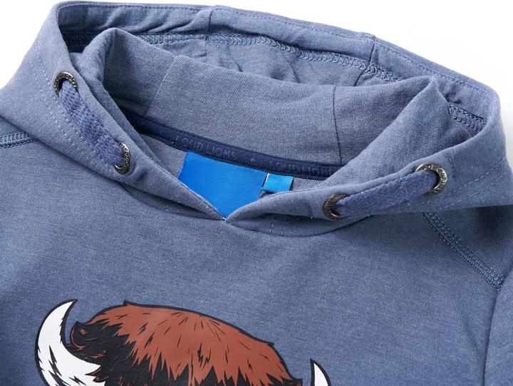 Produktbild VidaXL Kinder-Kapuzenpullover Blau Melange 104,Material: 95 (104)