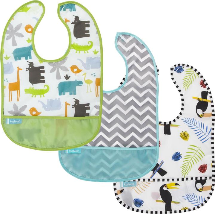 Kushies CleanBib ohne Ärmel 3er Pack (12 Monate)