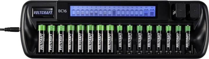 Produktbild Voltcraft Rundzellen-Ladegerät BC16 (1 Stk., 9V Block, AAA, AA, Ladegerät inkl. Akku)