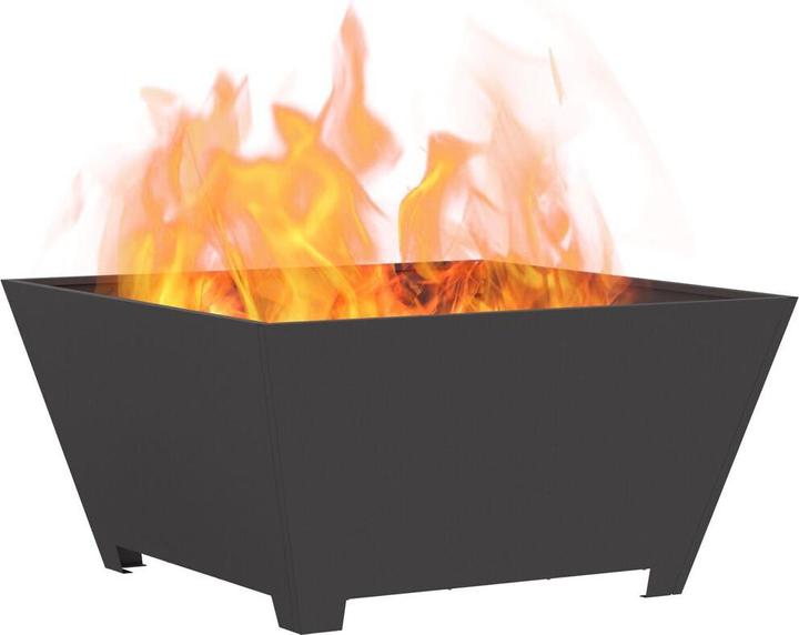 Actual product image VidaXL Fire pit square black 80x80x40 cm steel (80 cm)