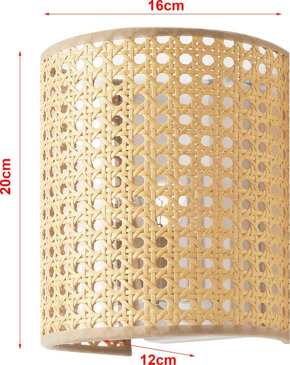 Produktbild Lux.Pro Wandleuchte Ascot 3er Set Rattanoptik (E27)