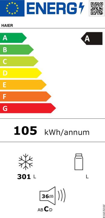 Energie-Label Haier H4F306WAH1 (Freistehend, 301 l)
