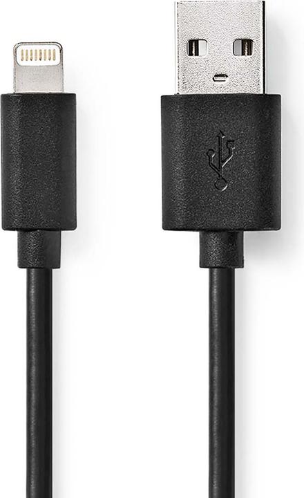 Produktbild Nedis Lightning Kabel | USB 2.0 | Apple Lightning 8-Pin | USB-A Stecker | 480 Mbps | Vernickelt | 2. (2 m, USB 2.0)