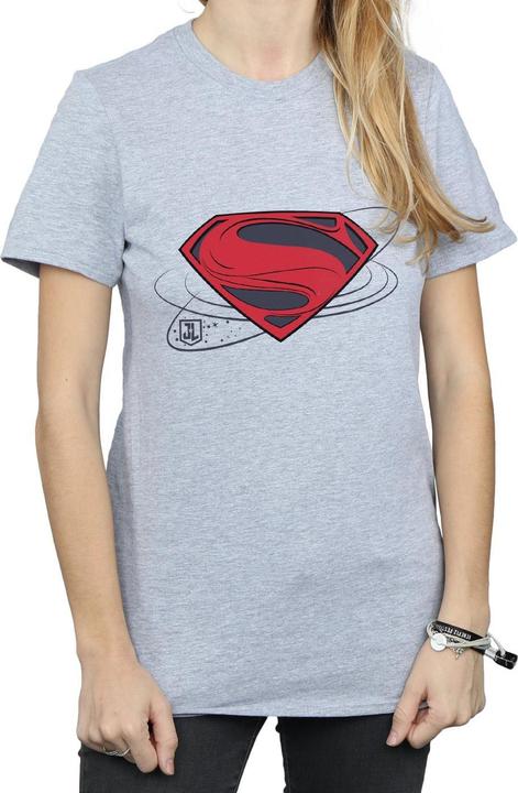 Actual product image Womens/Ladies Justice League Movie Superman Logo Cotton Boyfriend T-Shirt (XXL)