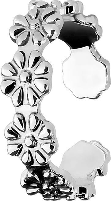 Actual product image Star Piercing Ring silver with flowers (Brass)