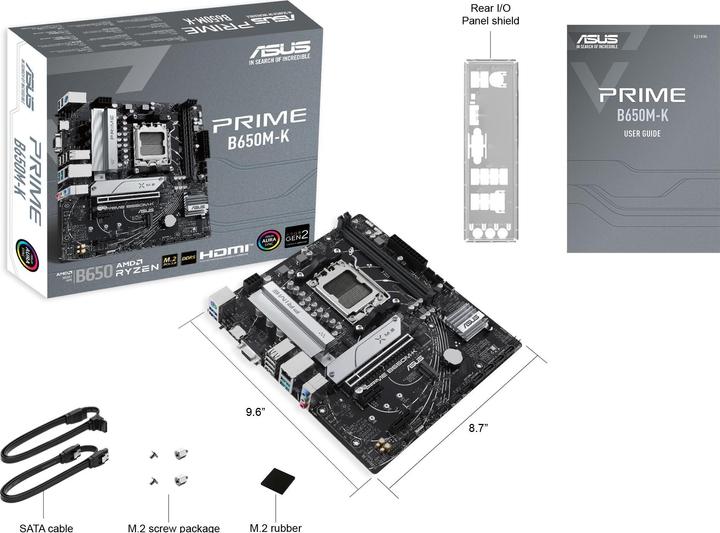Actual product image ASUS Prime B650M-K (AM5, AMD B650, mATX)