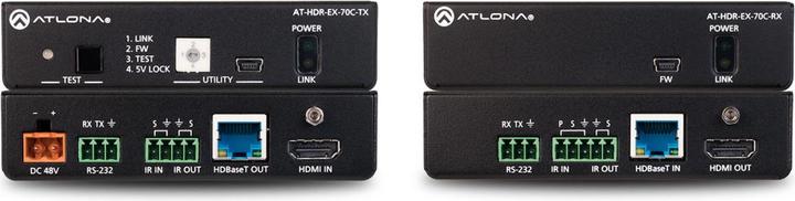 Produktbild Atlona 4K HDR HDMI over HDBaseT TX/RX with control and PoE (0.03 m, HDMI)