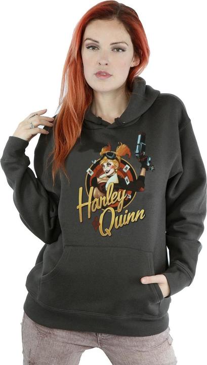Actual product image Universal Textiles Womens/Ladies Harley Quinn Badge Hoodie (M)