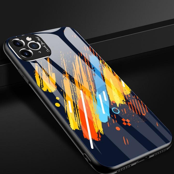 Immagine prodotto Hurtel Custodia in vetro colorato Cover resistente con retro in vetro temperato e copertura della (Apple iPhone 11 Pro Max)