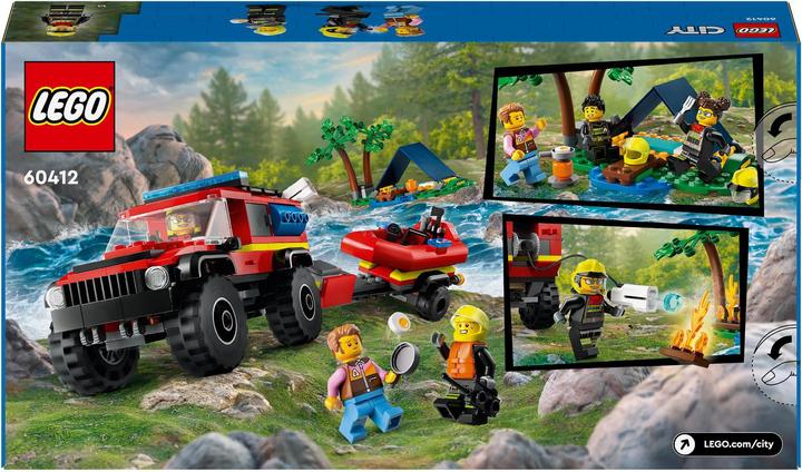 Produktbild LEGO Feuerwehrgeländewagen mit Rettungsboot (60412, LEGO City)