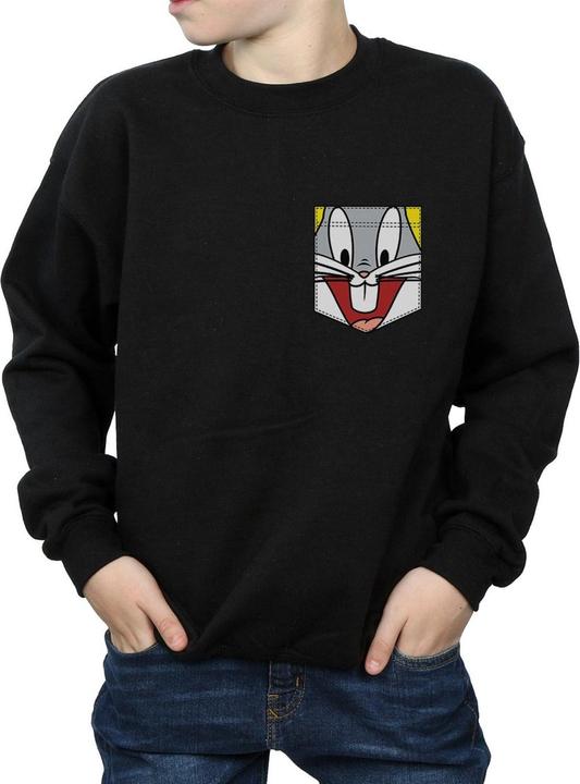 Immagine prodotto Looney Tunes Bugs Bunny Face Faux Pocket Felpa Ragazzi (152, 158)
