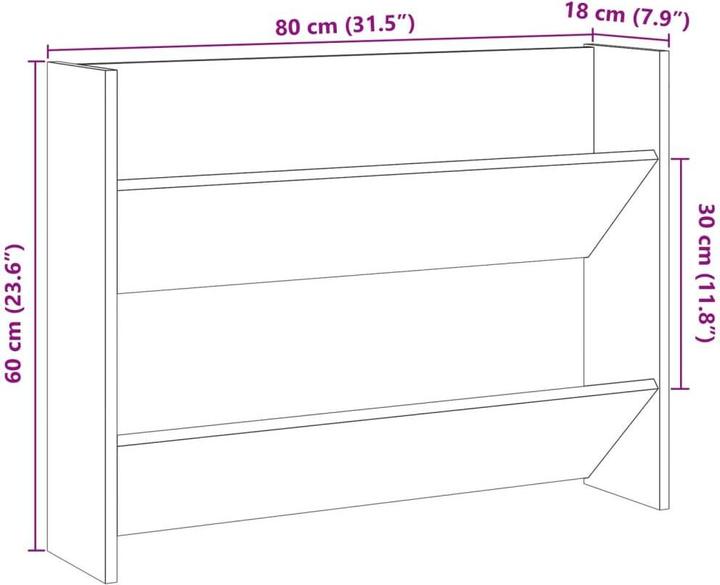 Immagine prodotto VidaXL Wand-Schuhregal (80 x 18 x 60 cm)