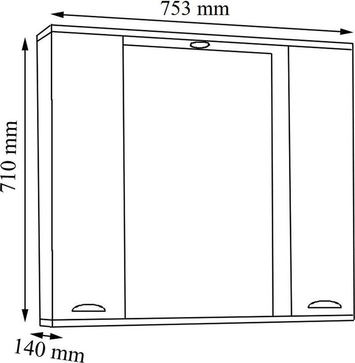 Image du produit VCM miroir de salle de bain miroir mural 75 cm miroir suspendu armoire de toilette salle de bain style (60 x 14 cm)