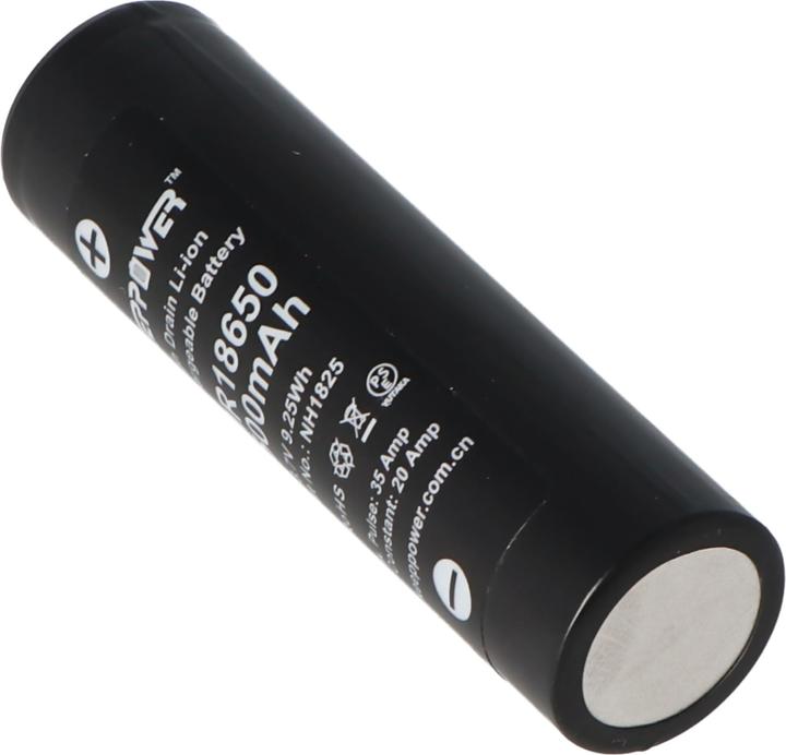 Actual product image Keeppower Battery IMR18650 high current cell (1 pcs., 18650, 2500 mAh)
