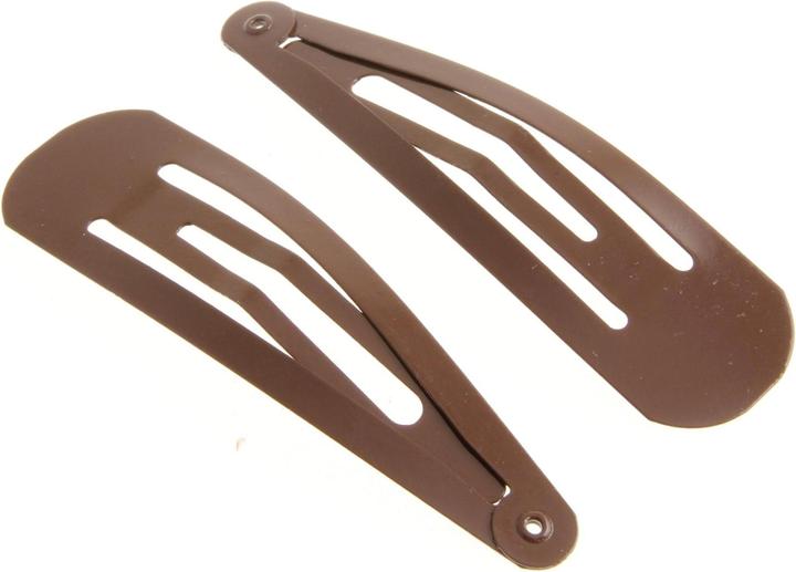 Immagine prodotto DailyGo Clip per capelli Click Clack metallo 7 cm, marrone (2 pz.)