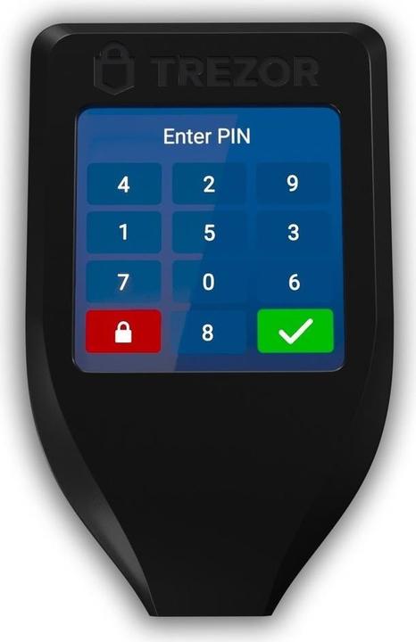 Actual product image SatoshiLabs Trezor Model T (Bitcoin, Bitcoin cash, Bitcoin gold, Dash, Digibyte, Dogecoin, Ether, Ethereum Classic, Komodo, Litecoin, TRON, Zcash, Decree, Lyss, Qtum)
