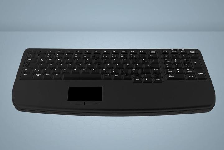 Immagine prodotto Active Key Tastiera touchpad ultrapiatta in stile notebook Industry 4.0 con NumPad PS2 nero (DE, Cablato)