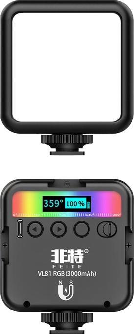 Actual product image EKO 360 colours RGB LED lamp 9000K, rechargeable and portable. (Further permanent lights)