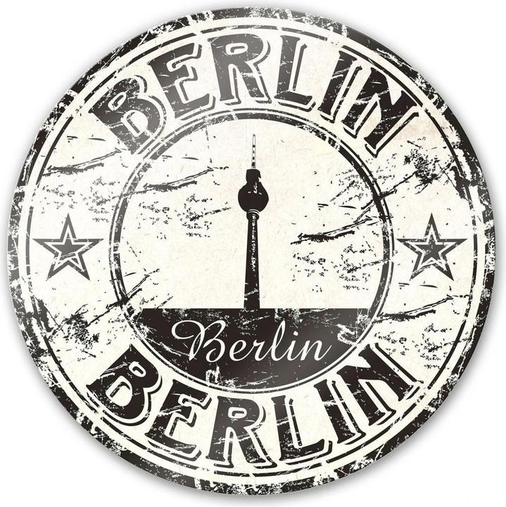 Produktbild Trenddeko Poststempel Berlin - rund (Ø 70 cm)
