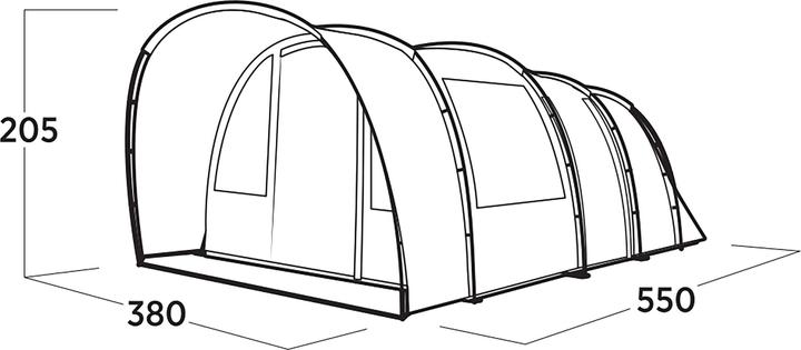 Produktbild Easy Camp Familien-Tunnelzelt Skarvan 6 (grau, Modell 2025) (Tunnelzelt, 21 kg, 6 Personen)