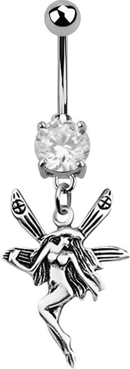 Produktbild Star Piercing Banane silber mit Anhänger Fee silber (Chirurgenstahl 316L, ohne Messing, 925 Sterlingsilber)