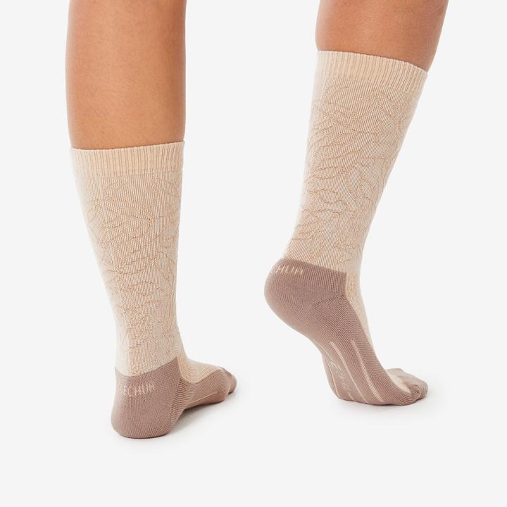Produktbild Quechua Wandersocken hoch Lyocell & Leinen 2 Paar Hike 100 Lime & Flore (39, 42)
