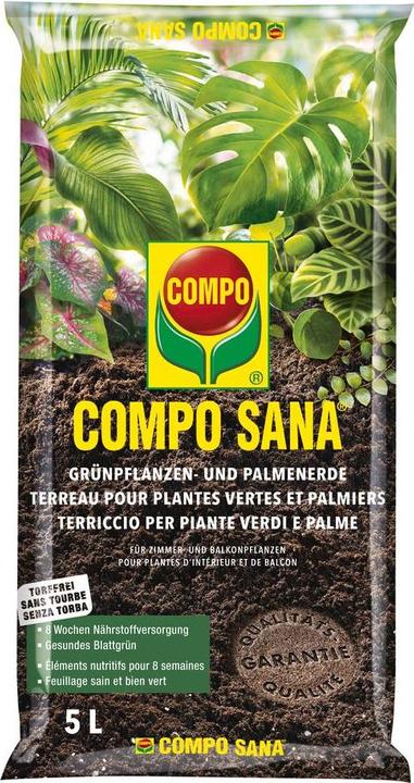 Immagine prodotto Compo SANA Terriccio per piante verdi e palme - senza torba (5 l, Terriccio senza torba)