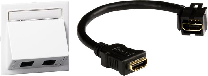 Image du produit Schneider Electric Kit multimédia câble HDMI et cache incliné ws RAL 9016 Type : CYB-KIT HDMI INS60510 (Trou de câble, 5 cm)