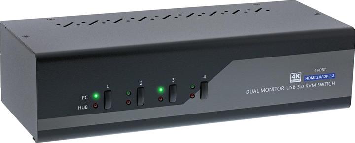 Image du produit InLine Commutateur KVM Double moniteur à 4 voies