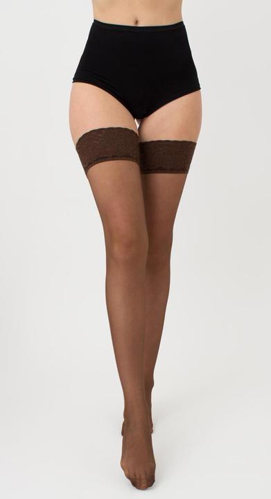 Actual product image Giulia Chic 20 calze stay up stockings, colour cappuccino, size 42-46 (20 DEN, 42 - 46)