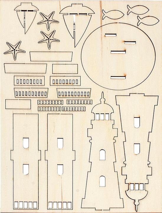 Image du produit Rayher Kit de construction en bois "Phare", 25 pcs.