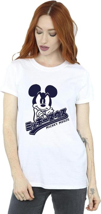 Actual product image Disney Womens/Ladies Mickey Mouse Japanese Cotton Boyfriend T-Shirt (L)
